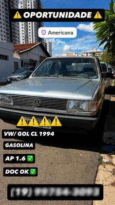 VOLKSWAGEN GOL 1.6 CL 8V GASOLINA 2P MANUAL